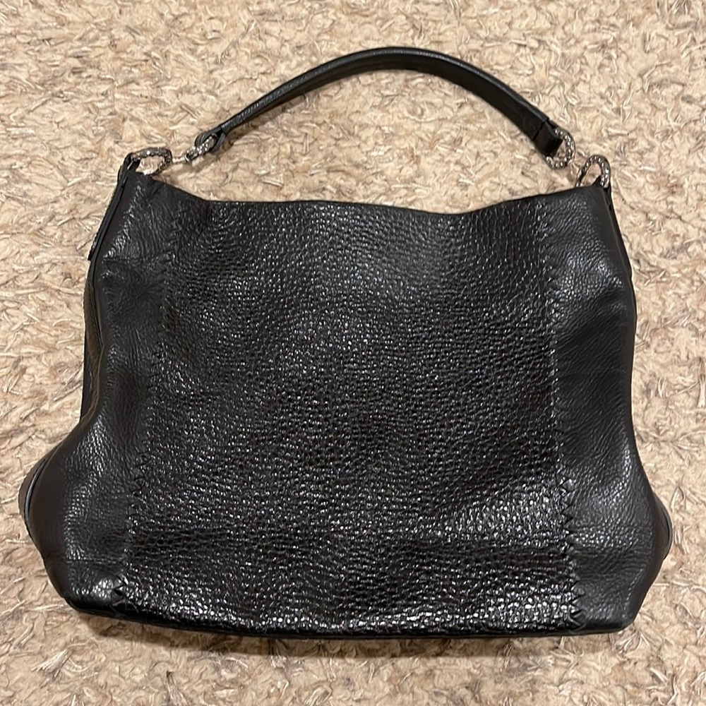 BRIGHTON Camelot Leather Black Shoulder Bag